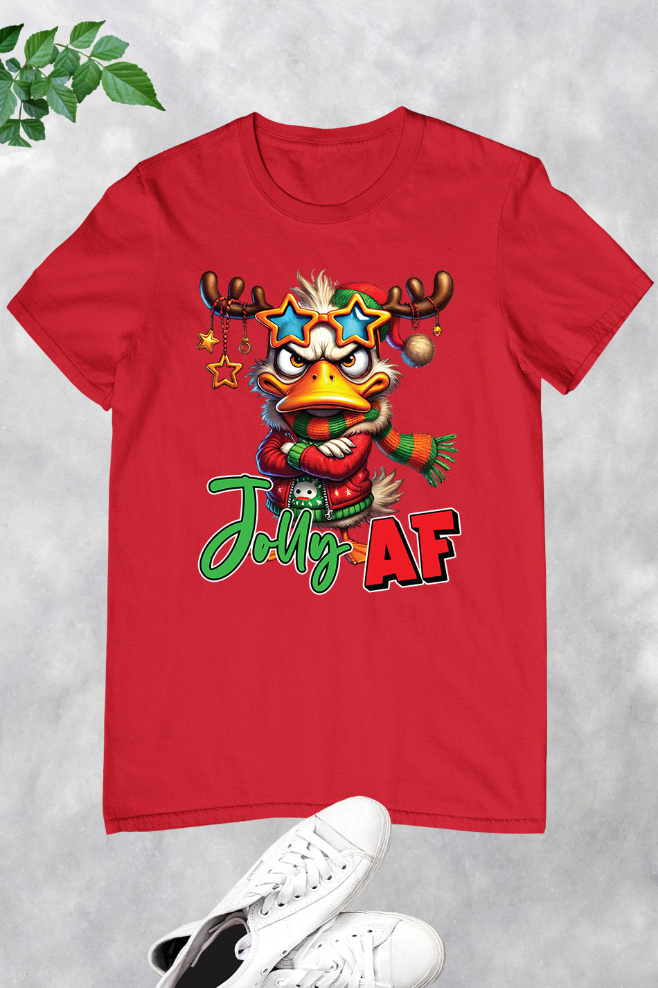 Sarcastic Grumpy Duck Jolly Af Christmas Shirt