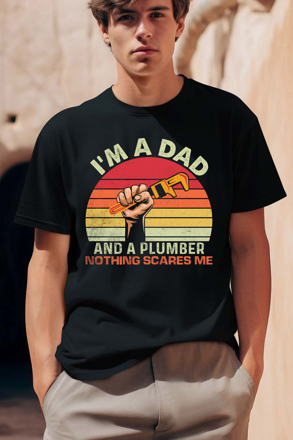 Plumber Dad T Shirt Nothing Scares Me