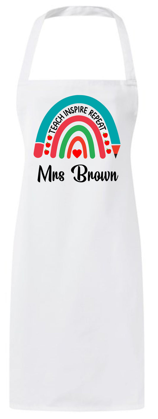 Personalized Valentines Teacher Appreciation Custom Inspire Repeat Apron