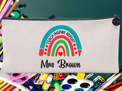 Valentines Teacher Appreciation Custom Inspire Pouch Bag Pencil Case