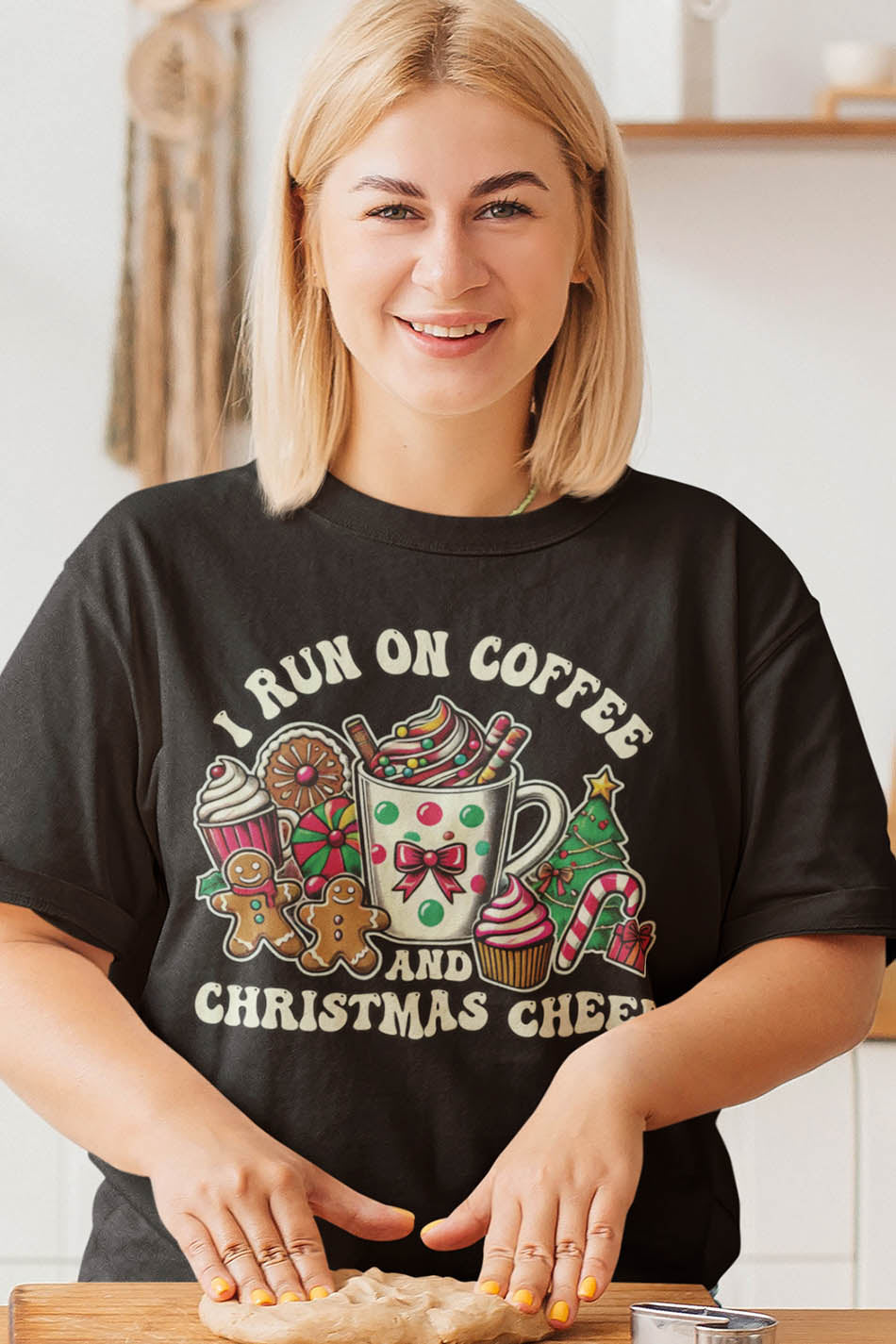 I Run On Coffee and Christmas Cheer Christmas Shirt