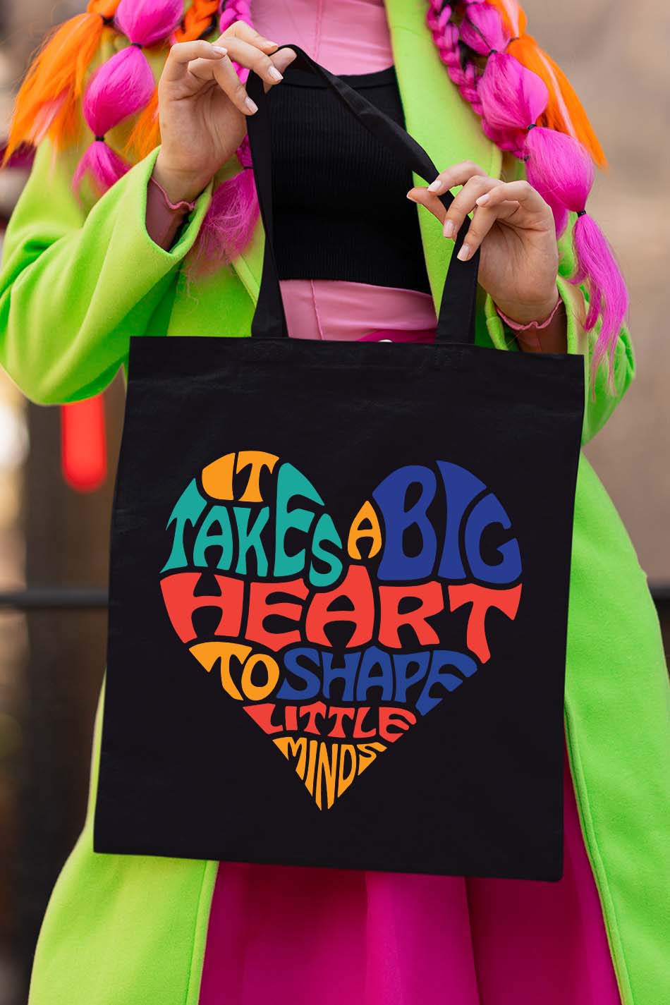 It Takes A Big Hearts To Help Shape Little Minds Tote Bag