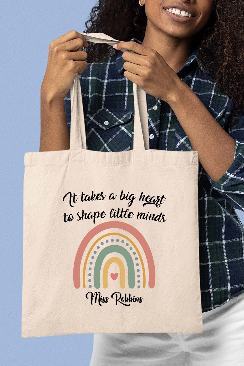 It Takes a Big heart Teacher Rainbow Tote Bag