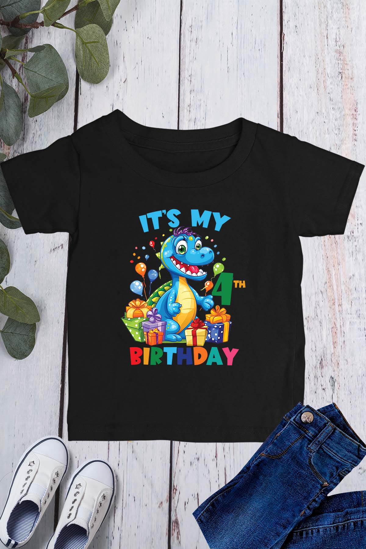 It's My 4th Birthday Dinosaur Theme Shirt