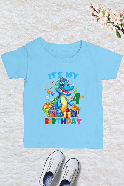 It's My 4th Birthday Dinosaur Theme Shirt