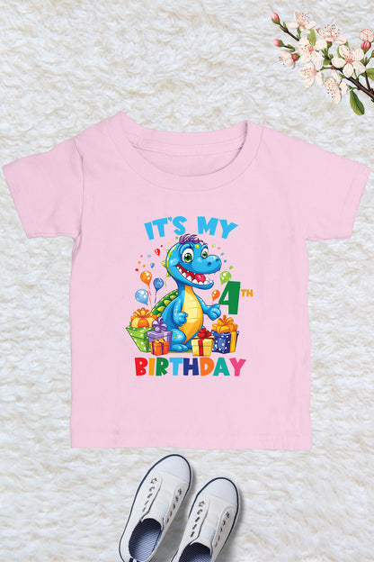 It's My 4th Birthday Dinosaur Theme Shirt