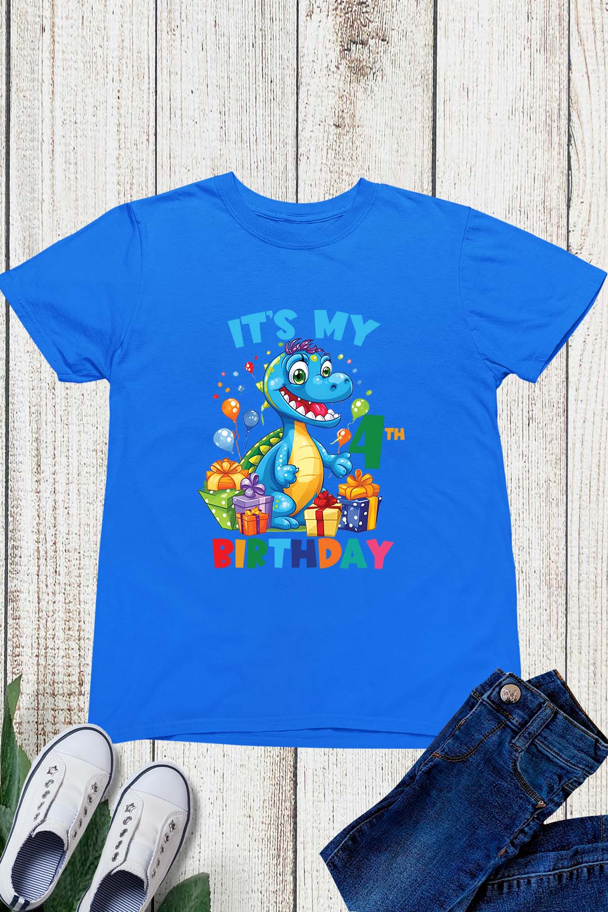 It's My 4th Birthday Dinosaur Theme Shirt