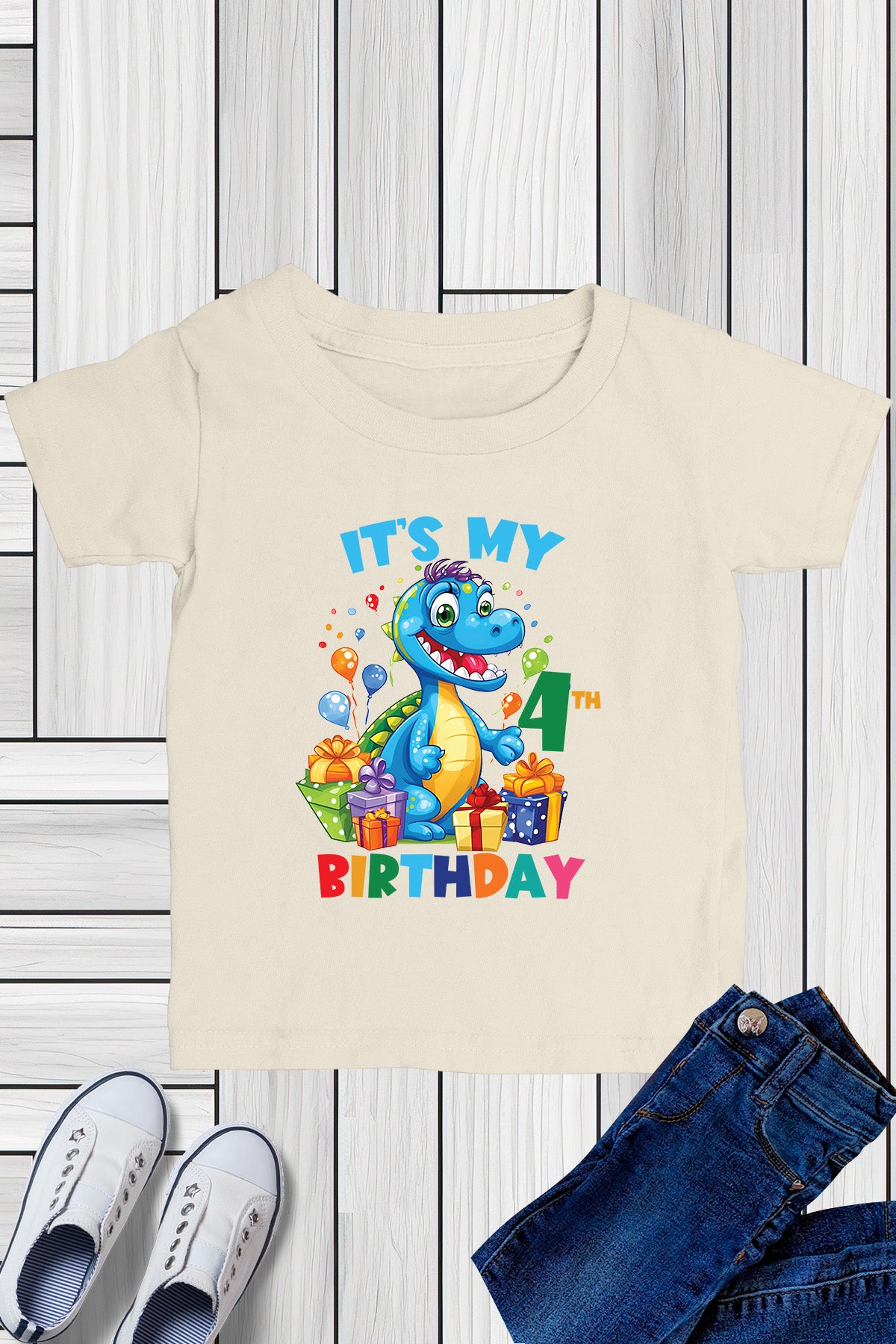 It's My 4th Birthday Dinosaur Theme Shirt