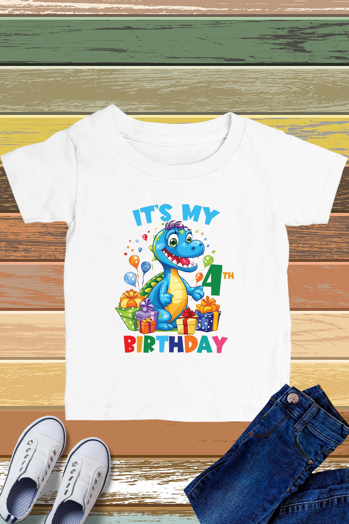 It's My 4th Birthday Dinosaur Theme Shirt