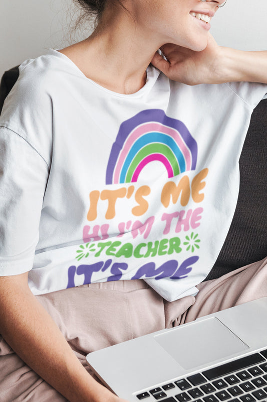 It's Me Hi I'm The Teacher It's Me Rainbow Shirt