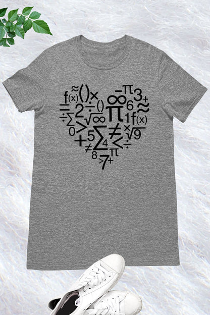 Math teacher Heart Shirt