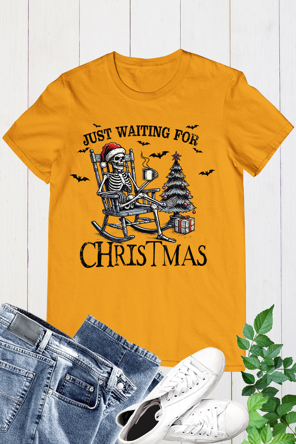 Halloween Skeleton Waiting for Christmas Shirt