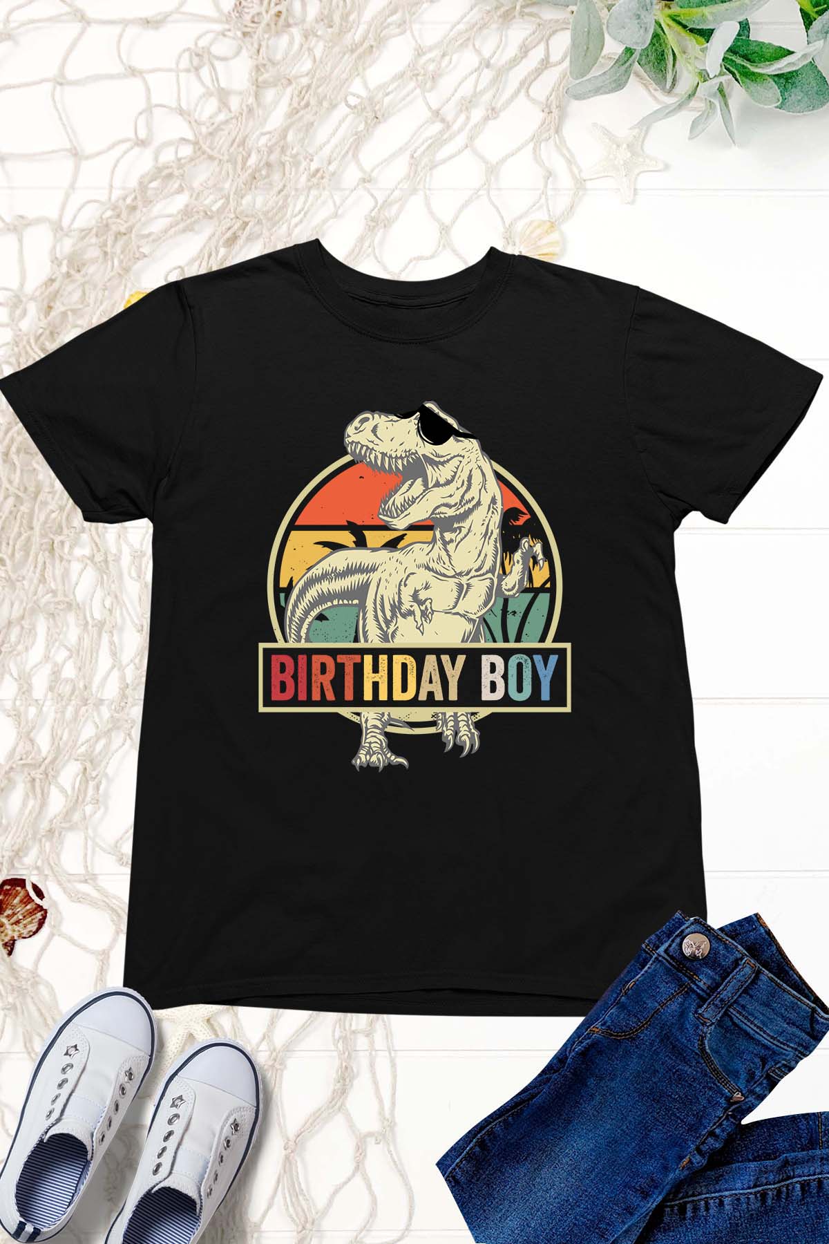 Birthday Boy Dinosaur Kids T Shirt