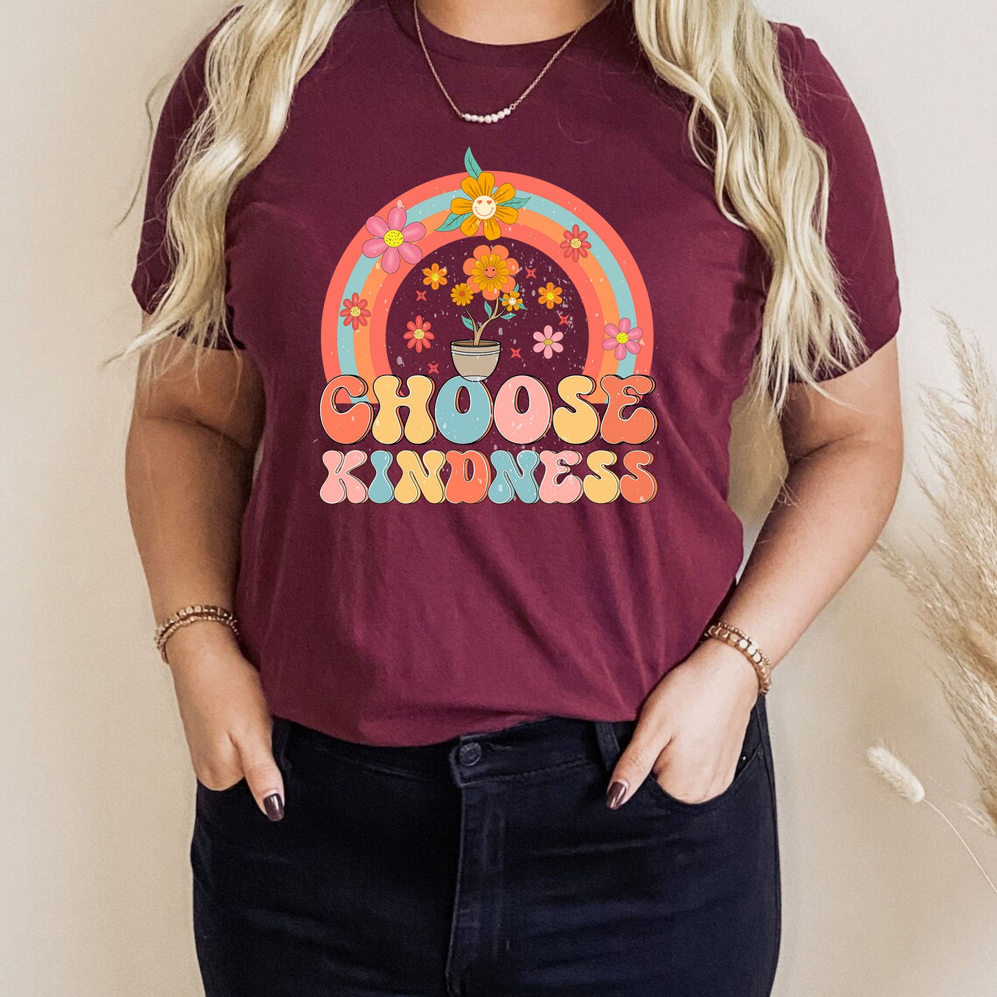 Choose Kindness Motivational Flower Inspirational Positive Vibes Shirt