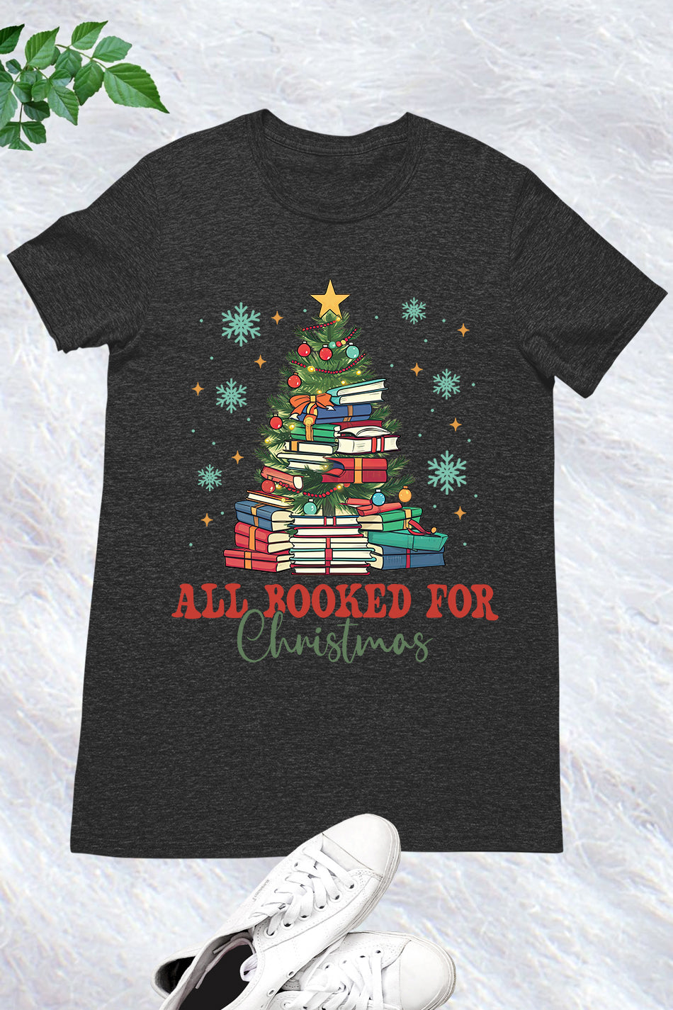 All Booked for Christmas Tree Shirt