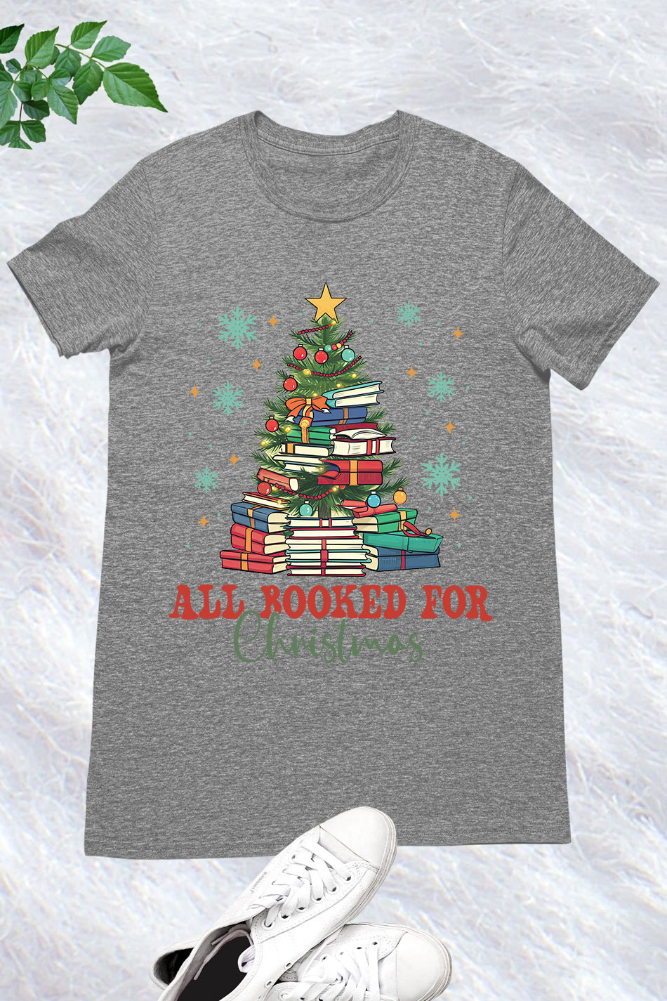 All Booked for Christmas Tree Shirt