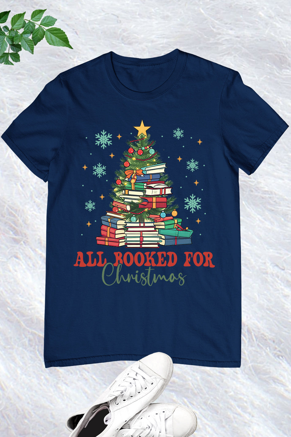 All Booked for Christmas Tree Shirt