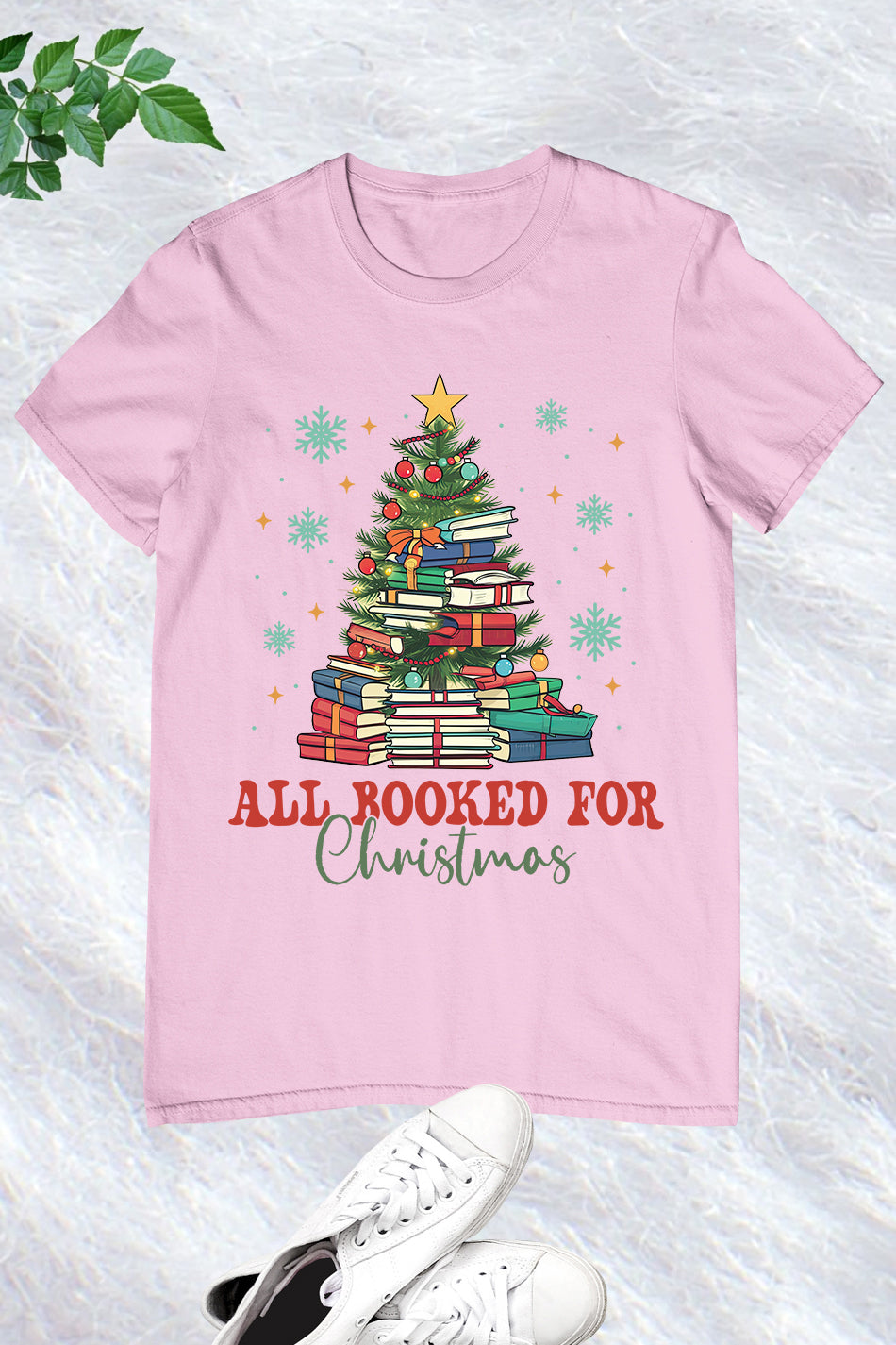 All Booked for Christmas Tree Shirt