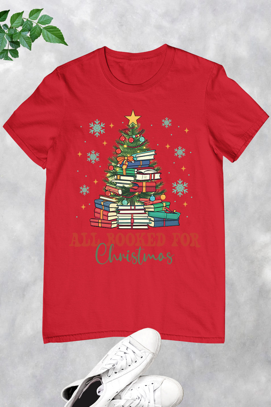 All Booked for Christmas Tree Shirt