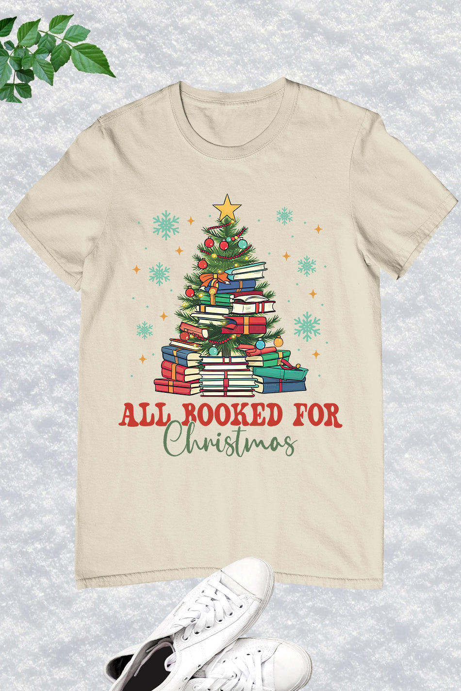 All Booked for Christmas Tree Shirt