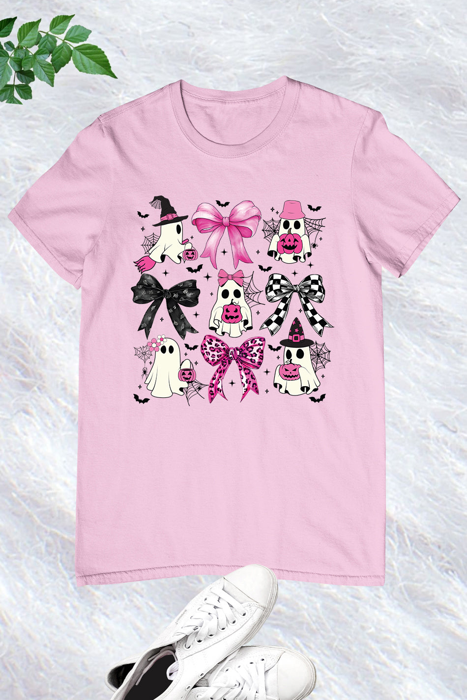 Halloween Pink Ghost Coquette Bow Shirt