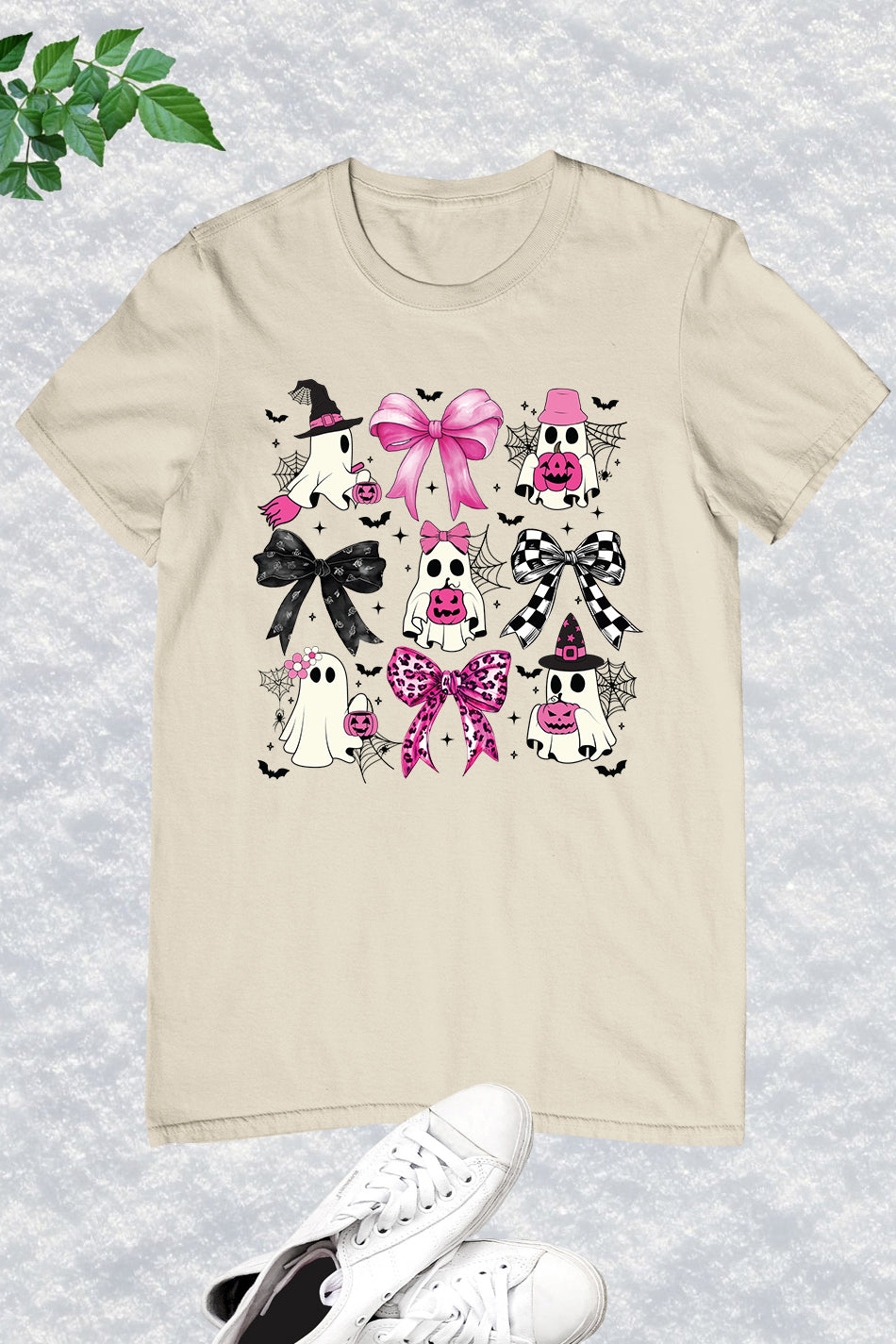 Halloween Pink Ghost Coquette Bow Shirt