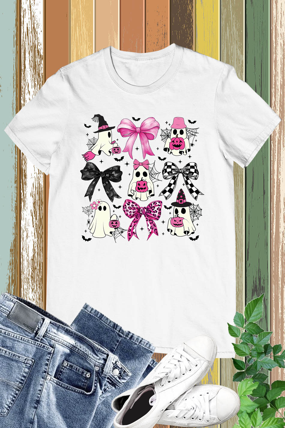 Halloween Pink Ghost Coquette Bow Shirt