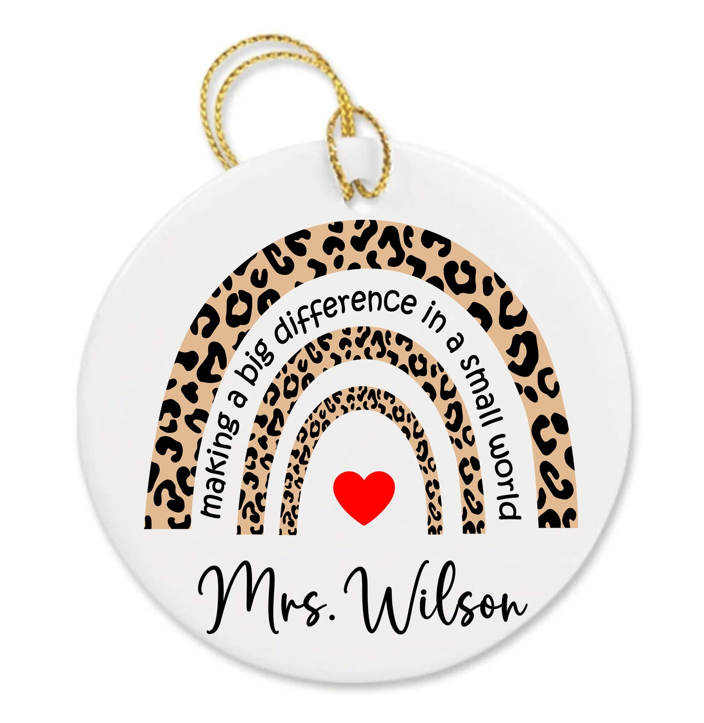 Personalized Inspirational Rainbow Motivational Custom Teacher Appreciation Ornament