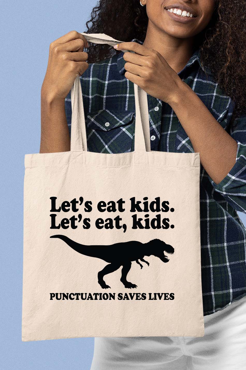 Let's Eat Kids Punctuation Saves Lives Teacher Tote Bag