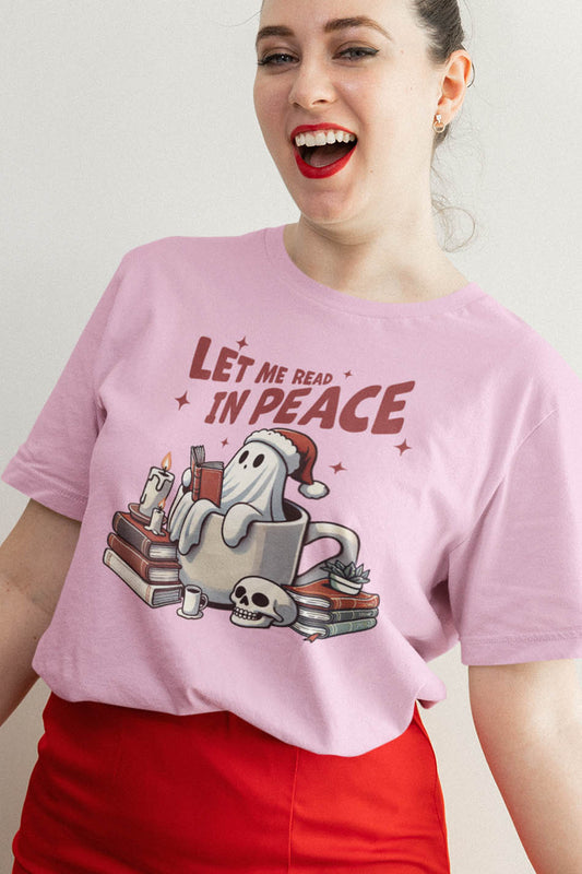 Let Me Read in Peace Halloween Christmas Books Shirt