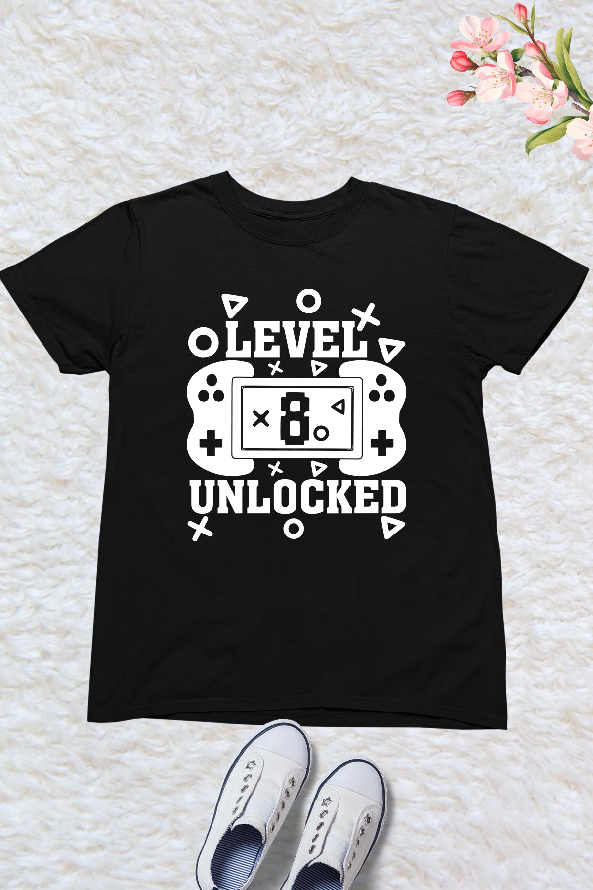 Level Eight Unlocked Gamer Birthday Shirts