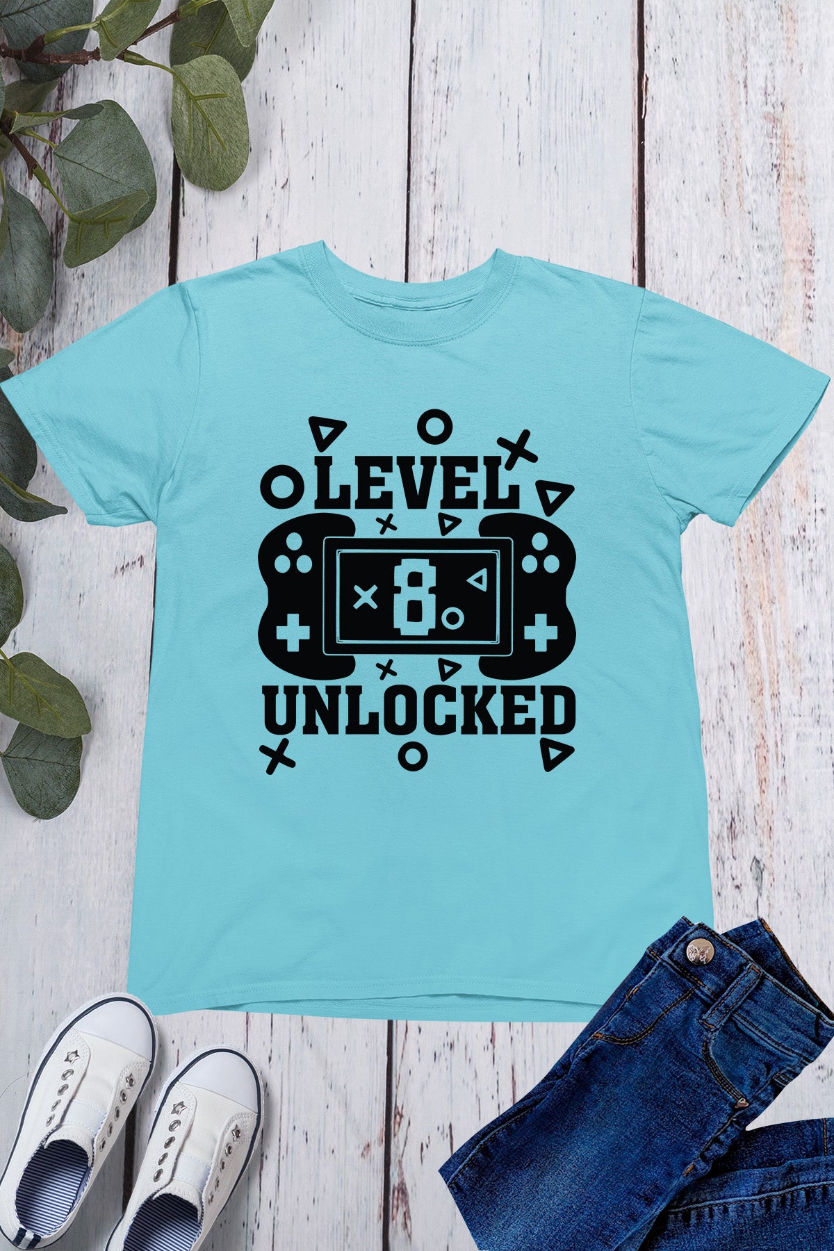 Level Eight Unlocked Gamer Birthday Shirts