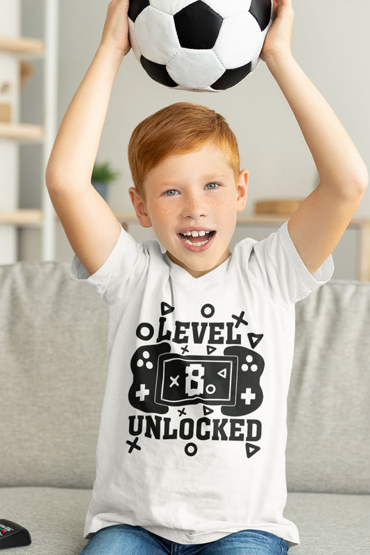 Level Eight Unlocked Gamer Birthday Shirts