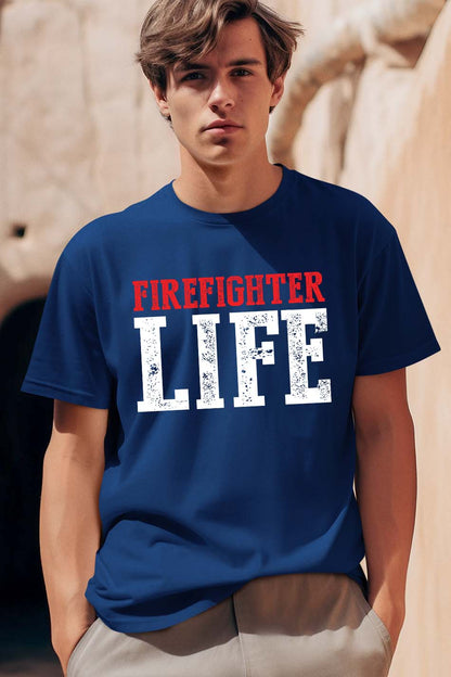 Firefighter Life Shirt Fire Man Tee