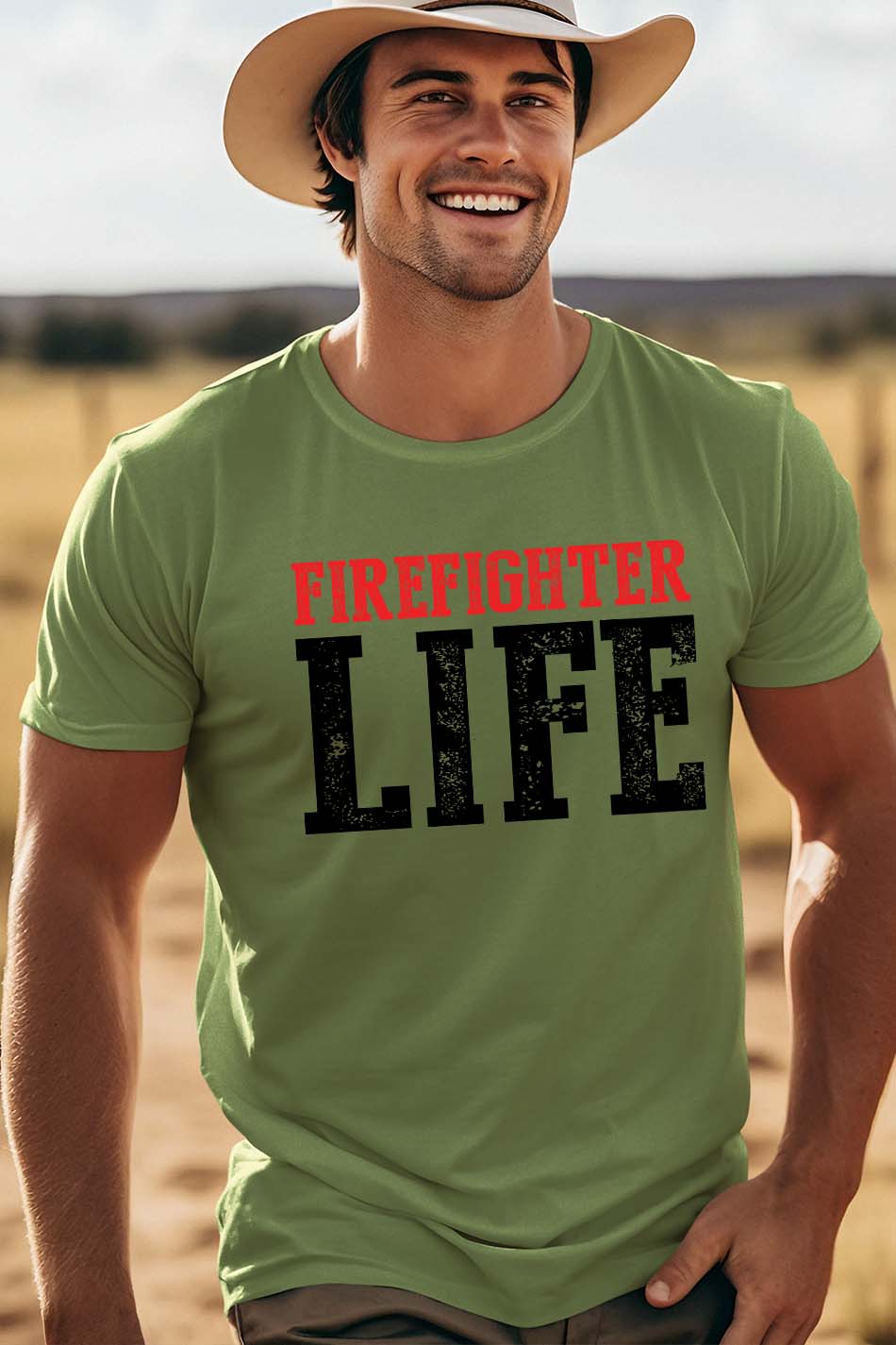 Firefighter Life Shirt Fire Man Tee