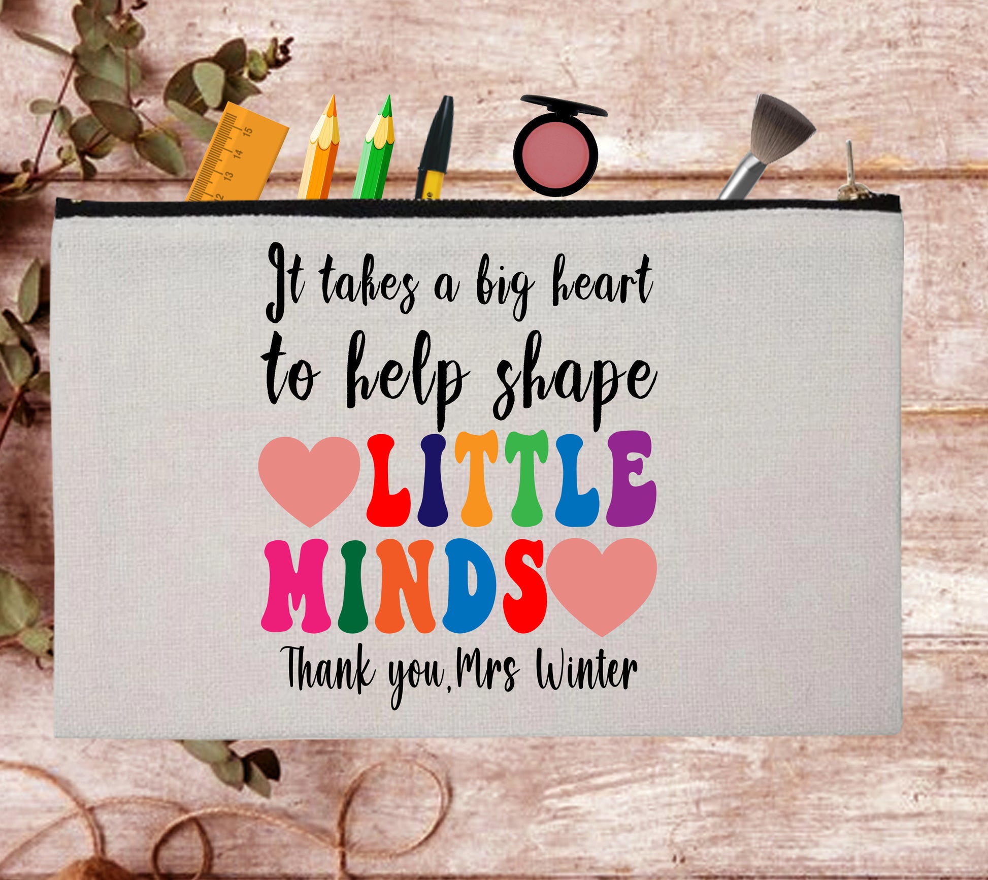 Inspirational Custom Teacher Appreciation Gift Pouch Bag Pencil Case