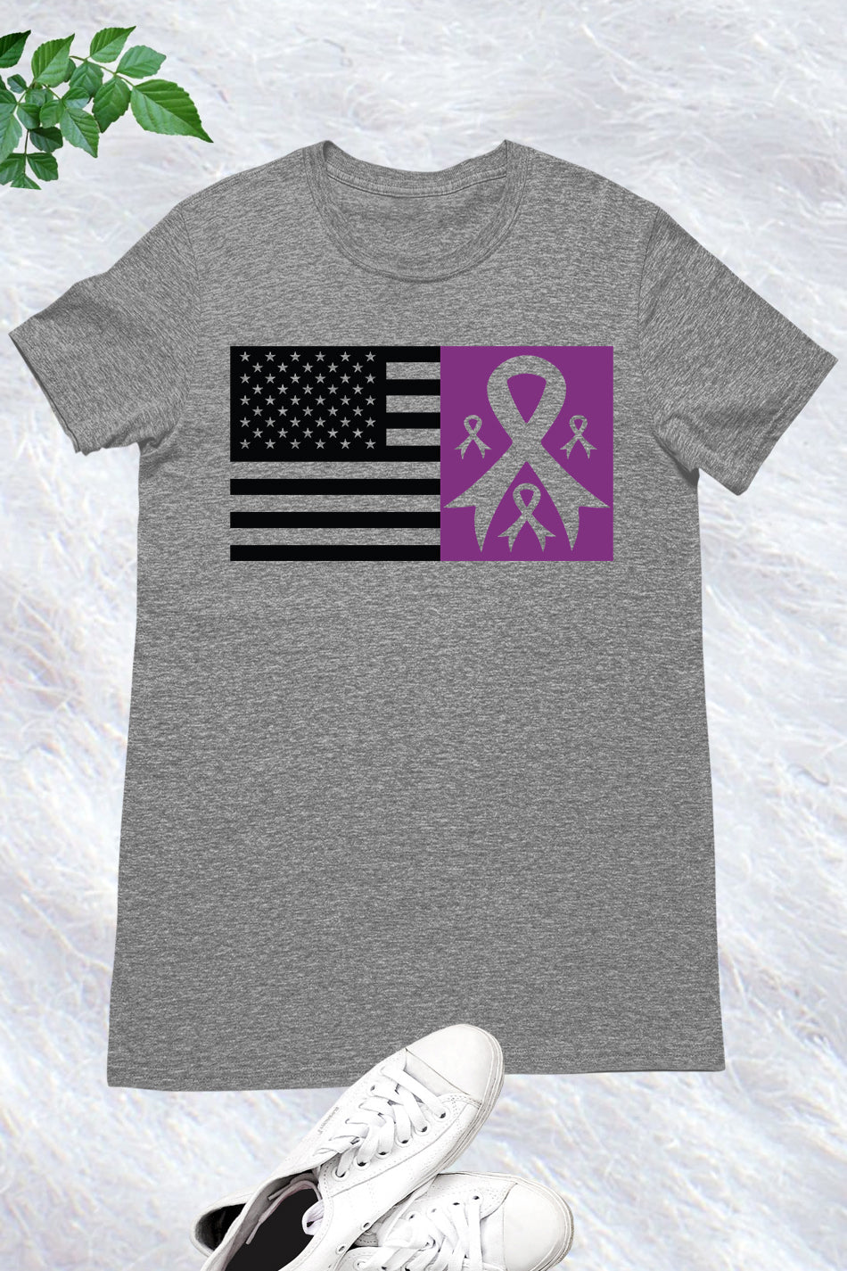 Alzheimer's Awareness American Flag T Shirts