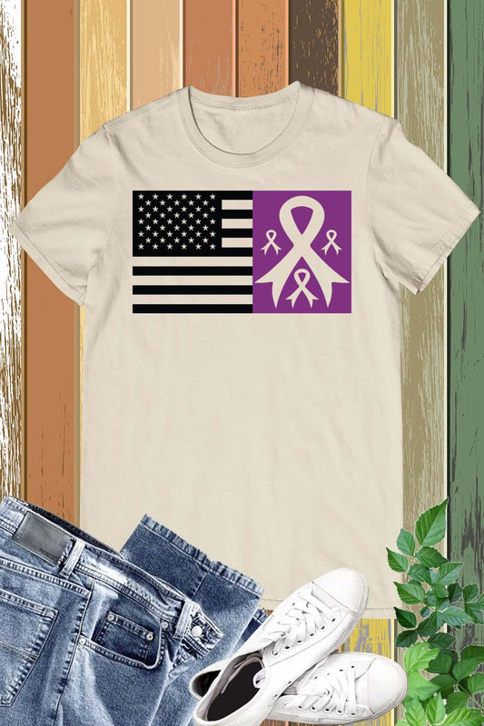 Alzheimer's Awareness American Flag T Shirts