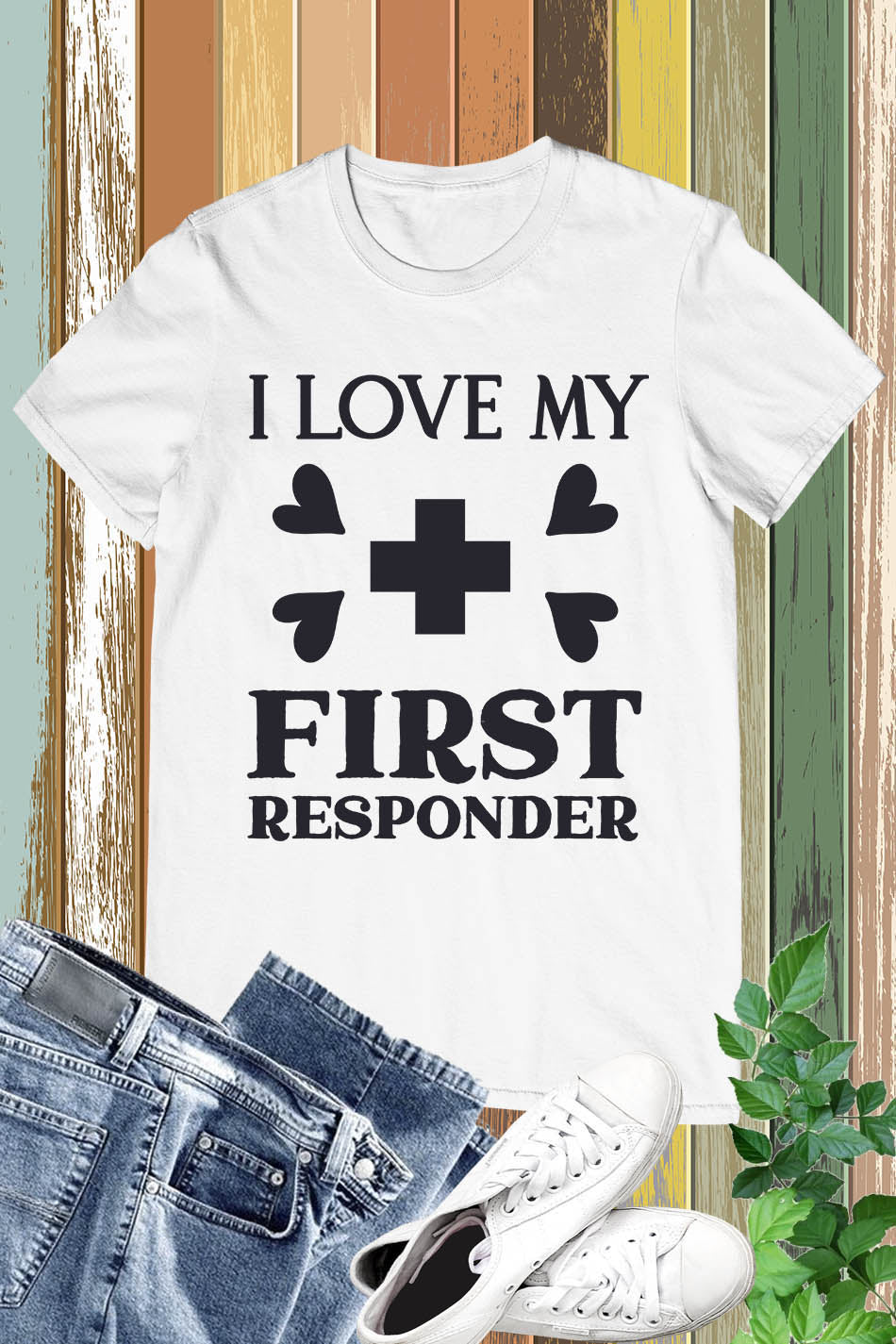 I Love My First Responder T Shirt  911 Fantasy Tee