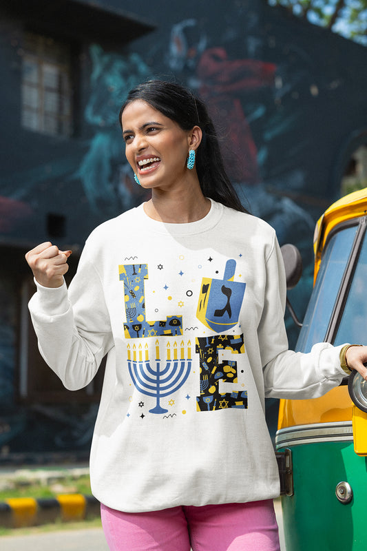 Hanukkah Love With Menorah For Jewish Shirt