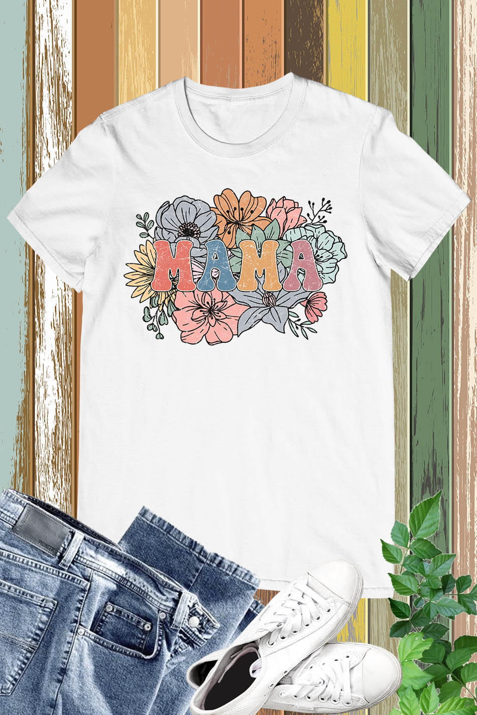 Retro Floral Mama T-shirt