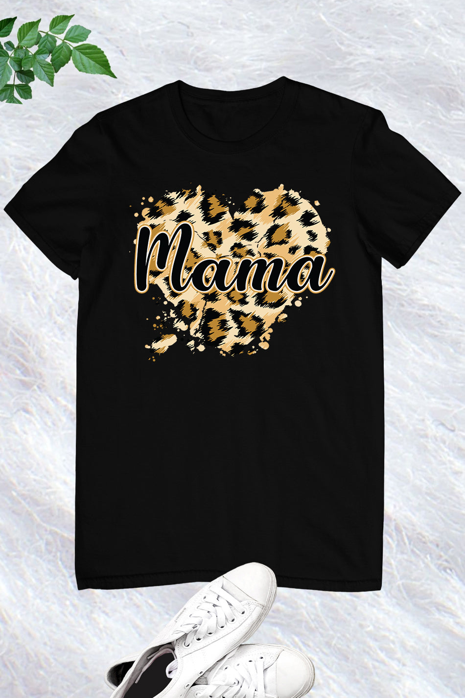 Leopard Heart Mama T Shirt