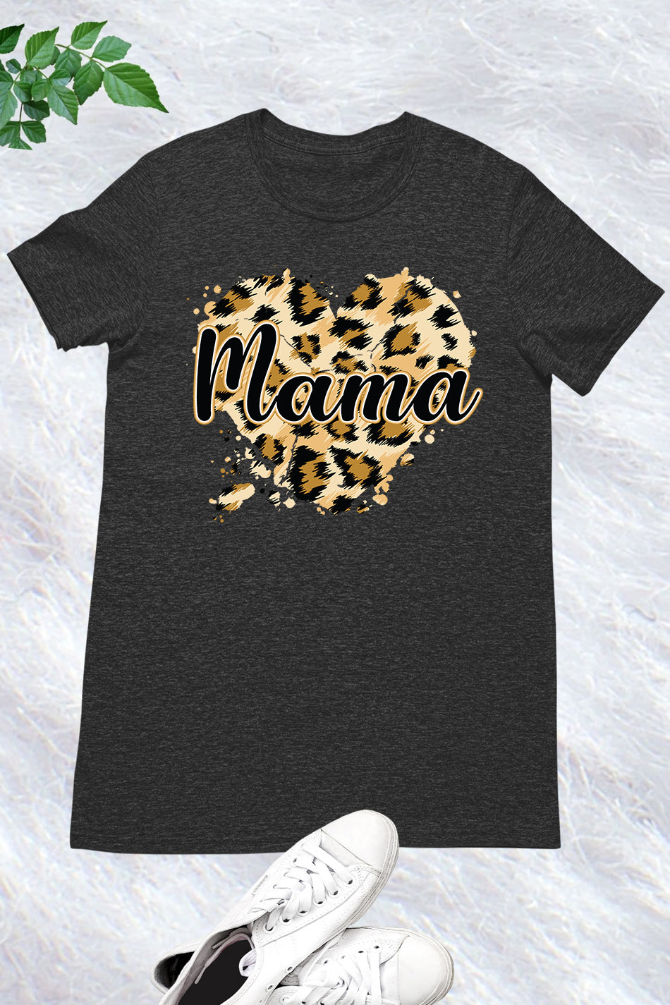 Leopard Heart Mama T Shirt