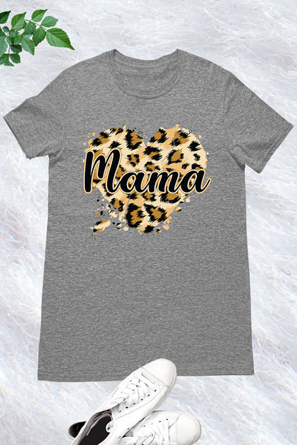 Leopard Heart Mama T Shirt