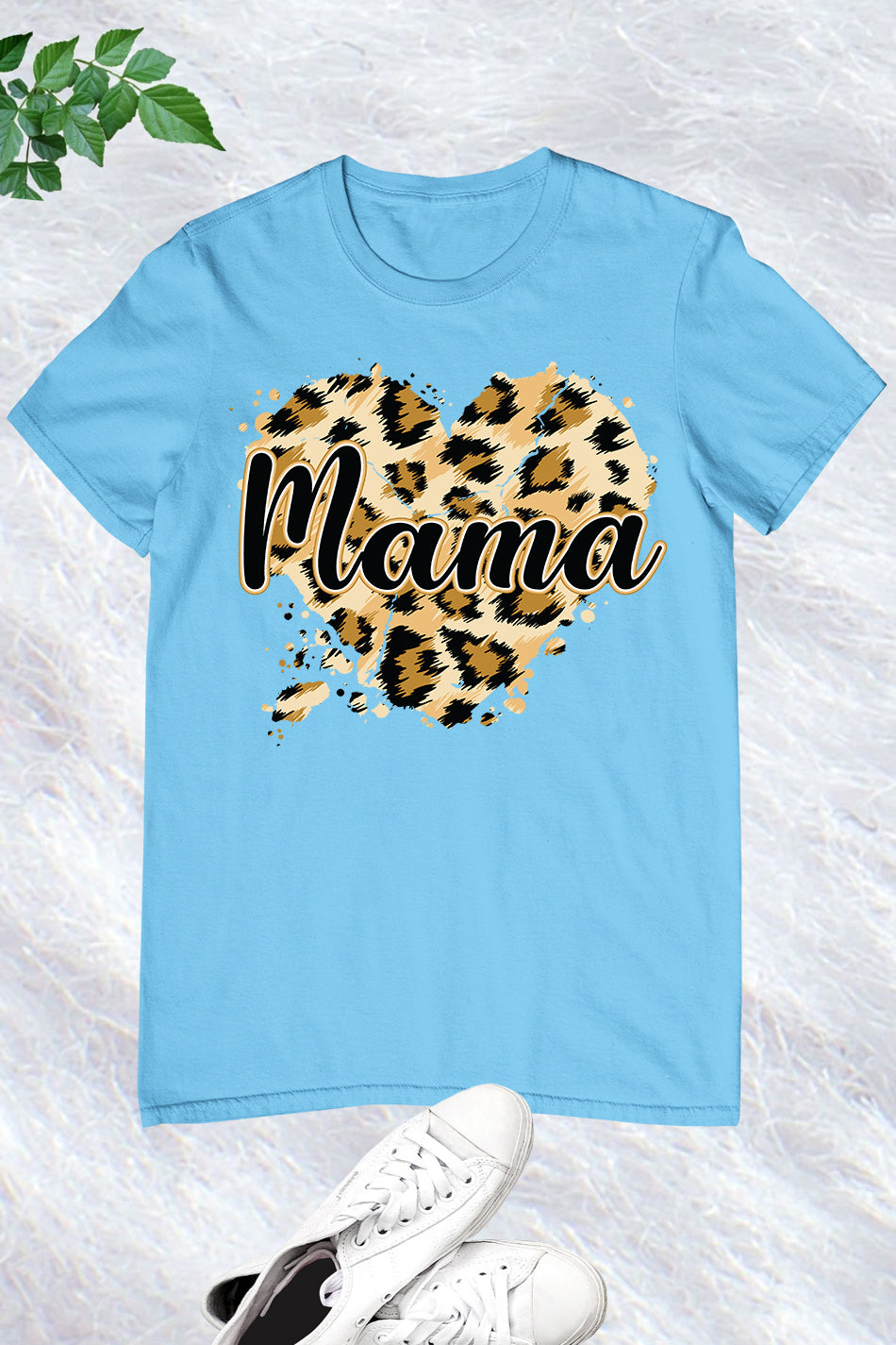 Leopard Heart Mama T Shirt