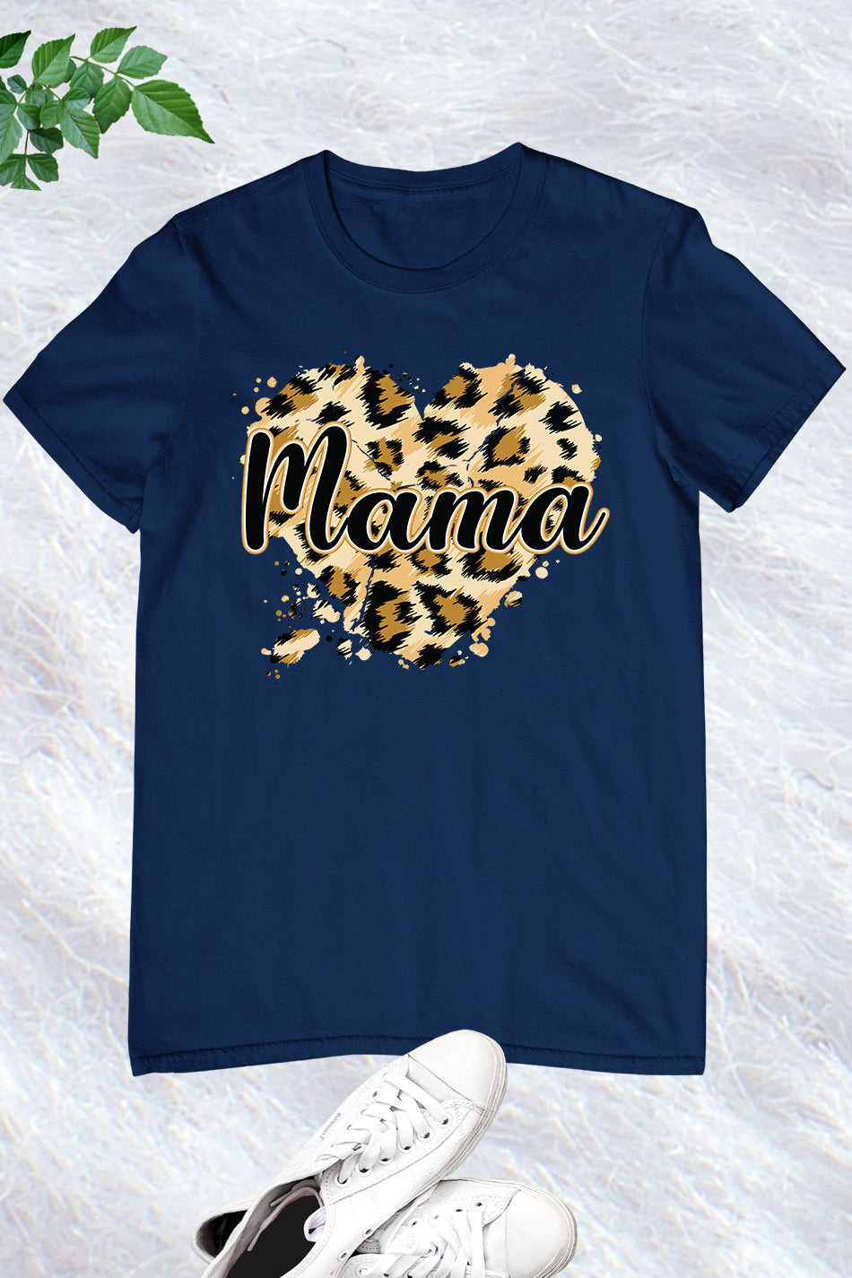 Leopard Heart Mama T Shirt