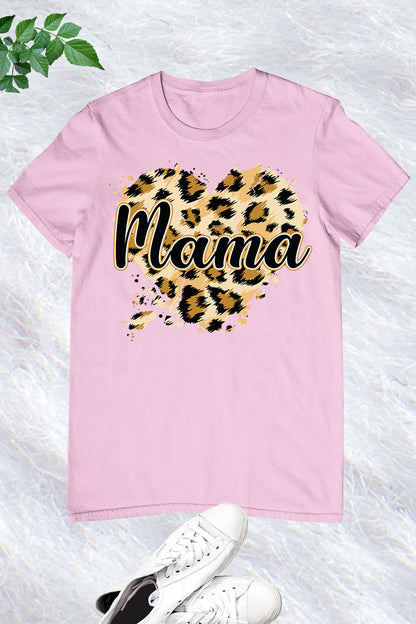 Leopard Heart Mama T Shirt