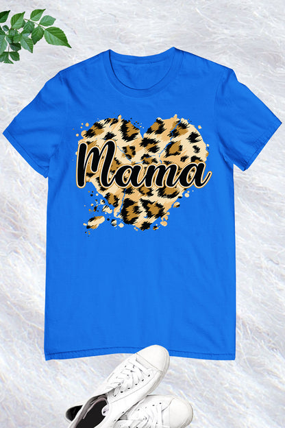 Leopard Heart Mama T Shirt