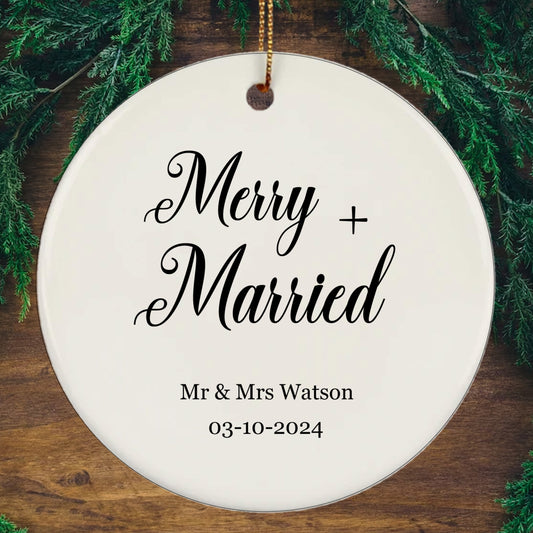 Personalized Merry Married Ornament Keepsake