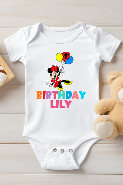 Custom Minnie Mouse Birthday Girl Shirt